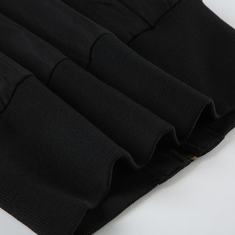 Women's Retro Fitted Waist Zipper Stand Collar Casual Workwear Jacket