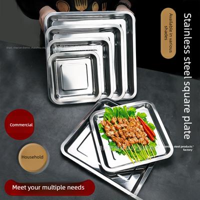 Edelstahl Schale Quadratische Schale Quadratische Gemüse Schale BBQ Schale Quadratische Essens Schale Gedämpfter Reis Schale Lebensmittel Kommerziell Reisschale