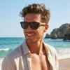 WOODONLY Sunglasses Vintage Polarized UV400 Handmade ZEBRA Wood Gray