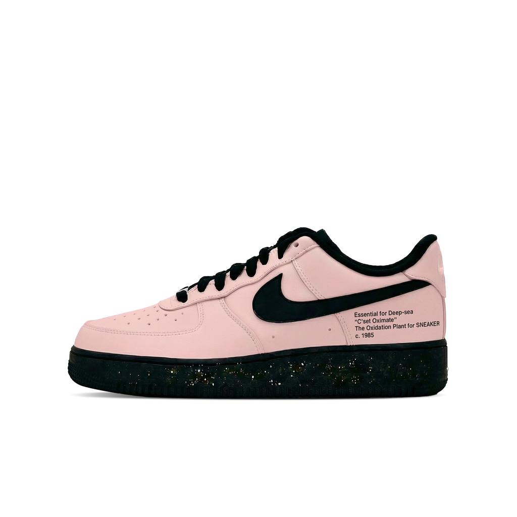 Nike Air Force 1 Abrasion Resistant Height Increasing Low top Skateboard Shoes Unisex Black Pink CW2288-001(Team577-1.0)