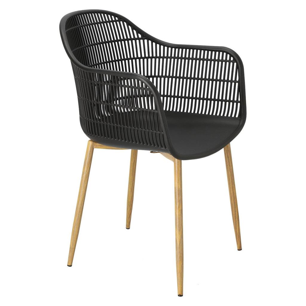 PLASTIC CHAIR black Becker OPENWORK metal base
