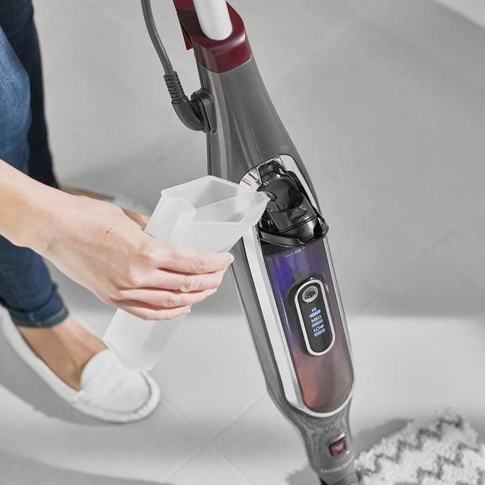 Mopa a Vapor Shark S6003EU, 1200W, Modo Ráfaga de Vapor, Depósito de 350 ml, Paños Lavables - Gris/Borgoña