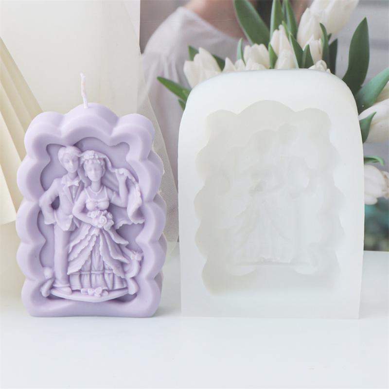 Wedding Couple Silicone Candle Soap Mold DIY Valentine's Day Wedding Dec Ornament Celebration Party Embellishments Mould