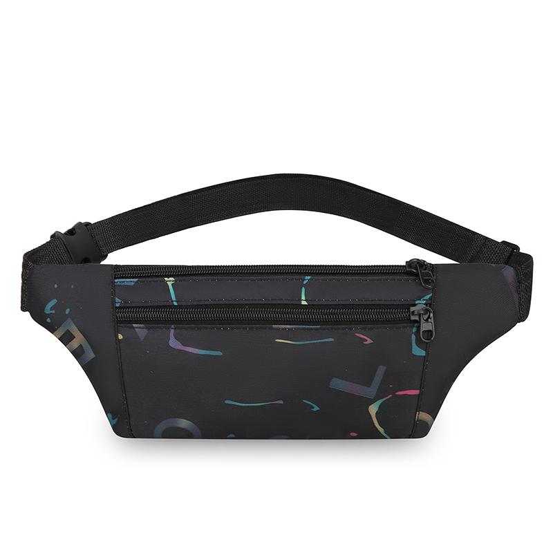 

Женская нагрудная сумка с принтом, поясная сумка, сумка через плечо для занятий спортом на открытом воздухе и фитнеса чёрный