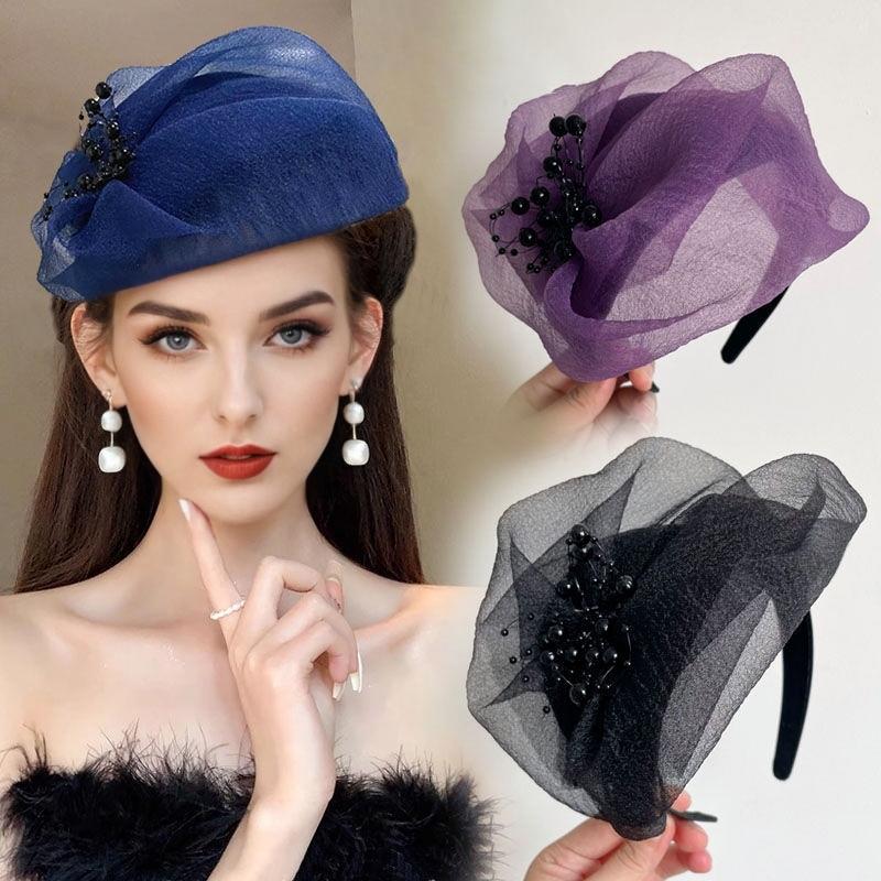 1PC Extra-Wide Hairband Hat for Gray Hair Coverage Stretchable Half-Cap Hairband for Thinning Hair
