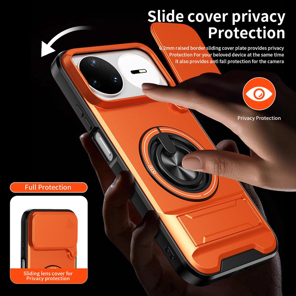 KEYSION Magnetic Phone Case for Huawei Nova 15 Pro Slide Camera Lens Protection Upright Kickstand 360° Ring Shockproof Back Cover