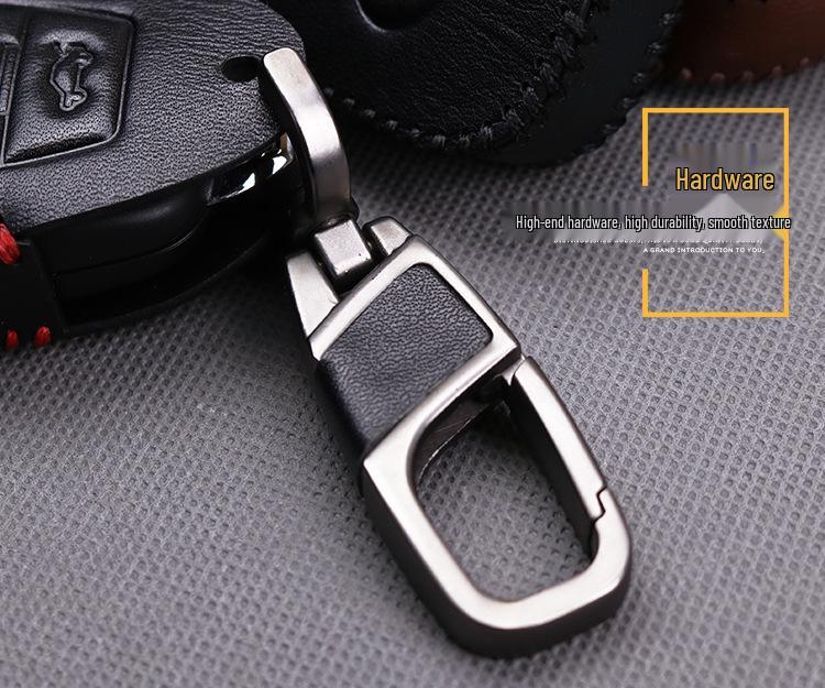 Genuine Leather Key Cover for 2019 Benteng X80 Car - Men's Key Bag with Buckle