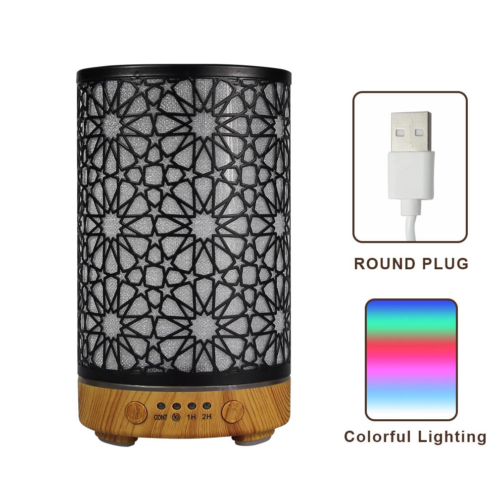 7-color LED Night Lights Bedroom Atmosphere Light 100ml Essential Oil Diffuser Hollow Star Ultrasonic Air Humidifier with Timer