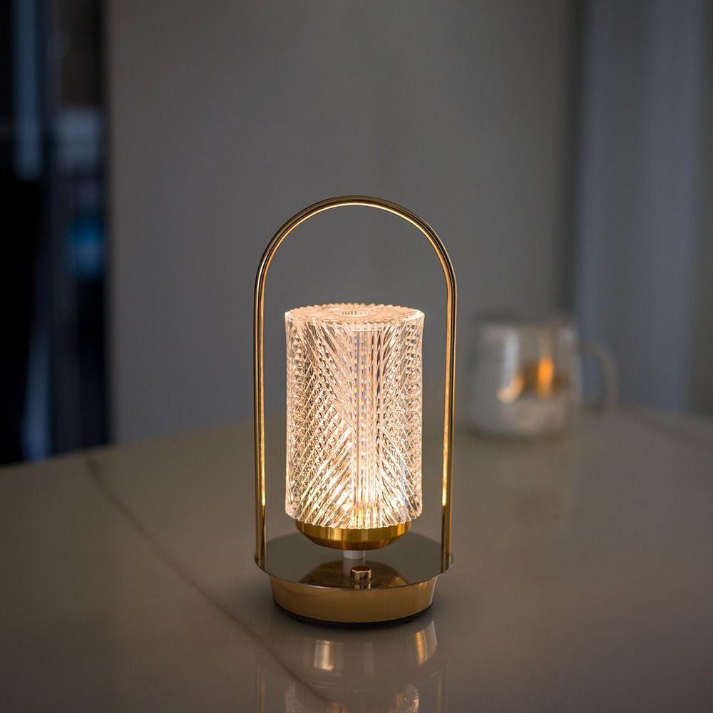 Dimmable Crystal Desk Lamp Nordic Portable Night Light Modern Metal Table Lamp  Bar Counter