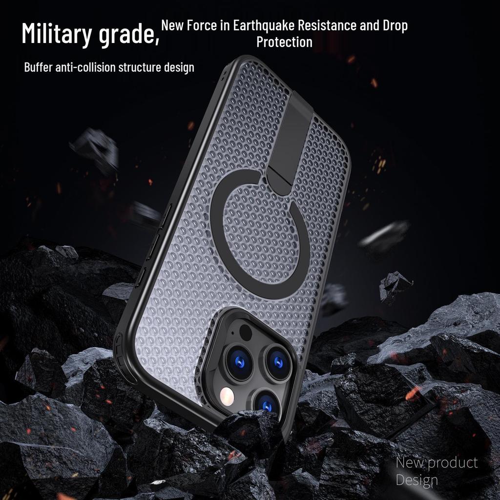 iPhone 17 Pro Max Cellular Heat Dissipation Protective Case with Magnetic Car Stand