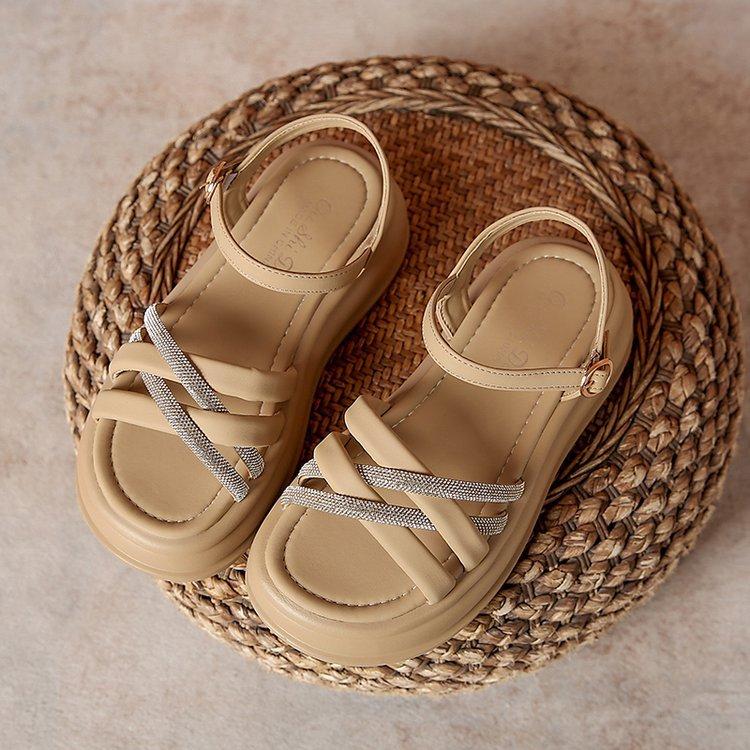2025 Women's Shoes Wear Beach Shoes Summer Casual Sandals Women's Light Fashion Word with Thick-soled Cool Slippers