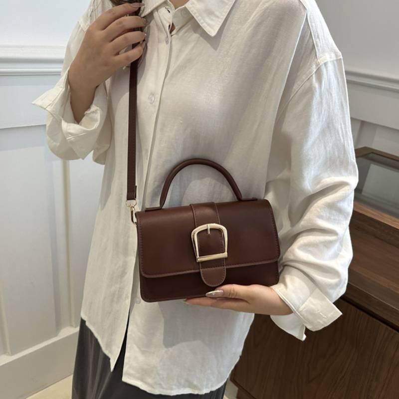 Trendy Pu Leather Small Square Bag Summer Fashionable Crossbody Handbag