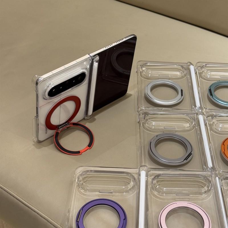 Foldable Phone Case With 360 Rotating Stand Mate X7 Find N6 Puraxmax Compatible Transparent Dual-Hinge Design
