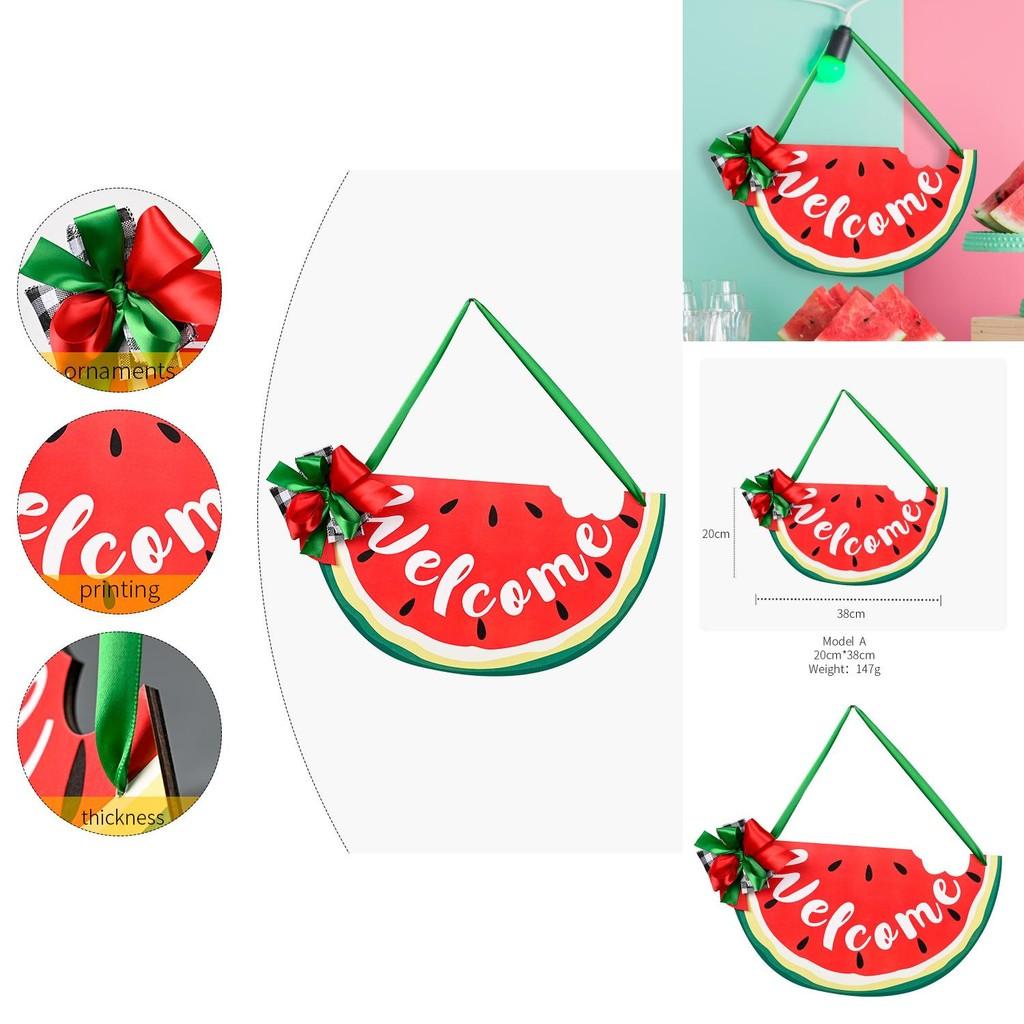 Vibrant Watermelon Style Wooden Door Sign With Elegant Bow For Home Dcor