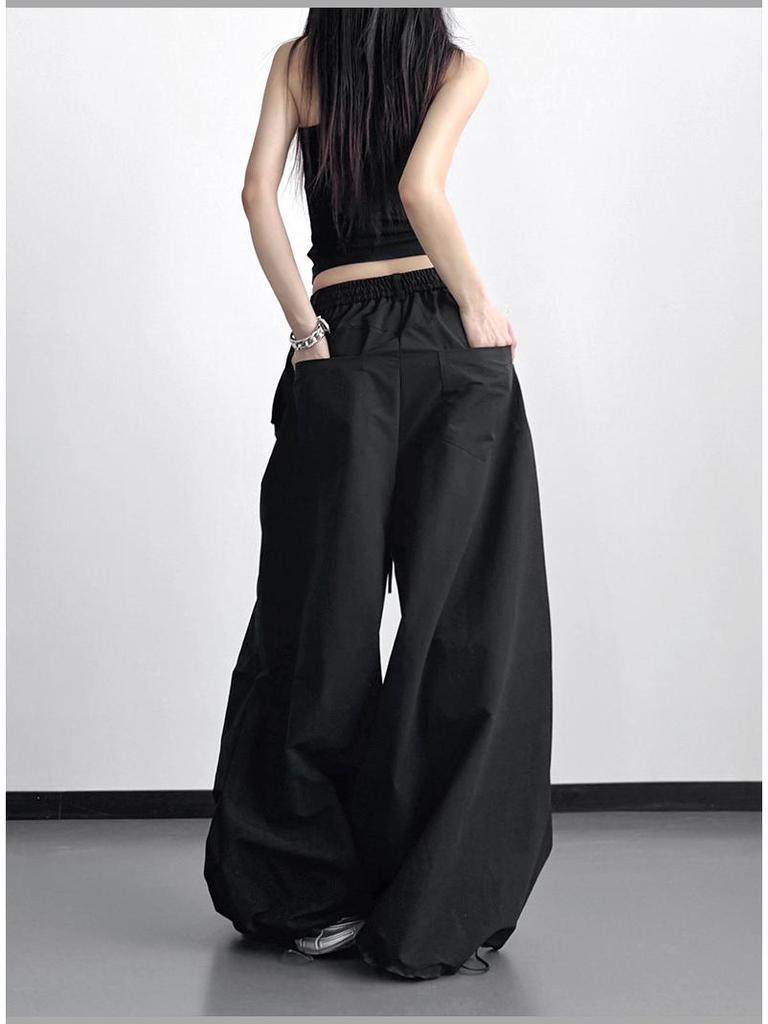 Women's High-Waisted Wide-Leg Korean Style Spring Pants - White, Slimming, Casual Student Outfit (2026)