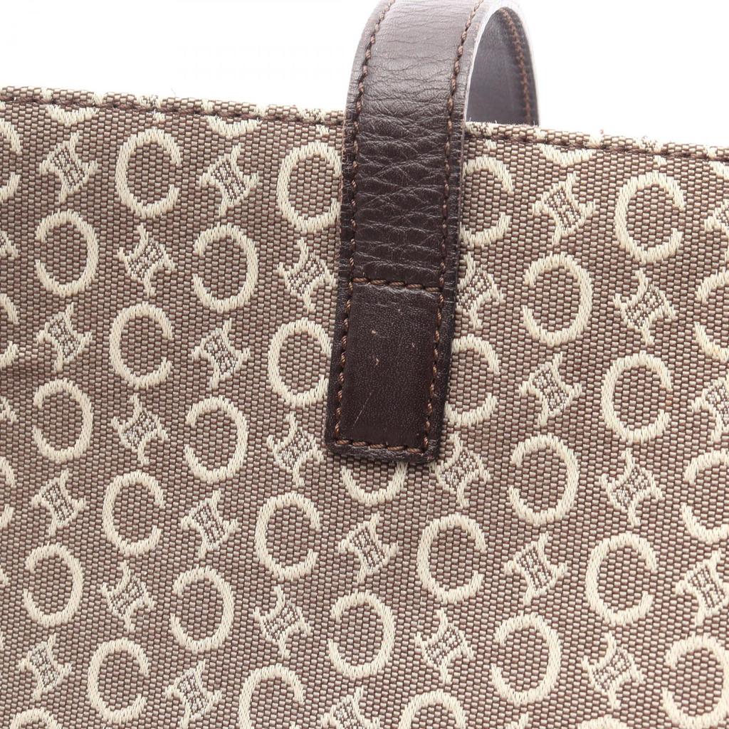 Used CELINE C Macadam Tote Bag Canvas Leather Brown Beige Used Women