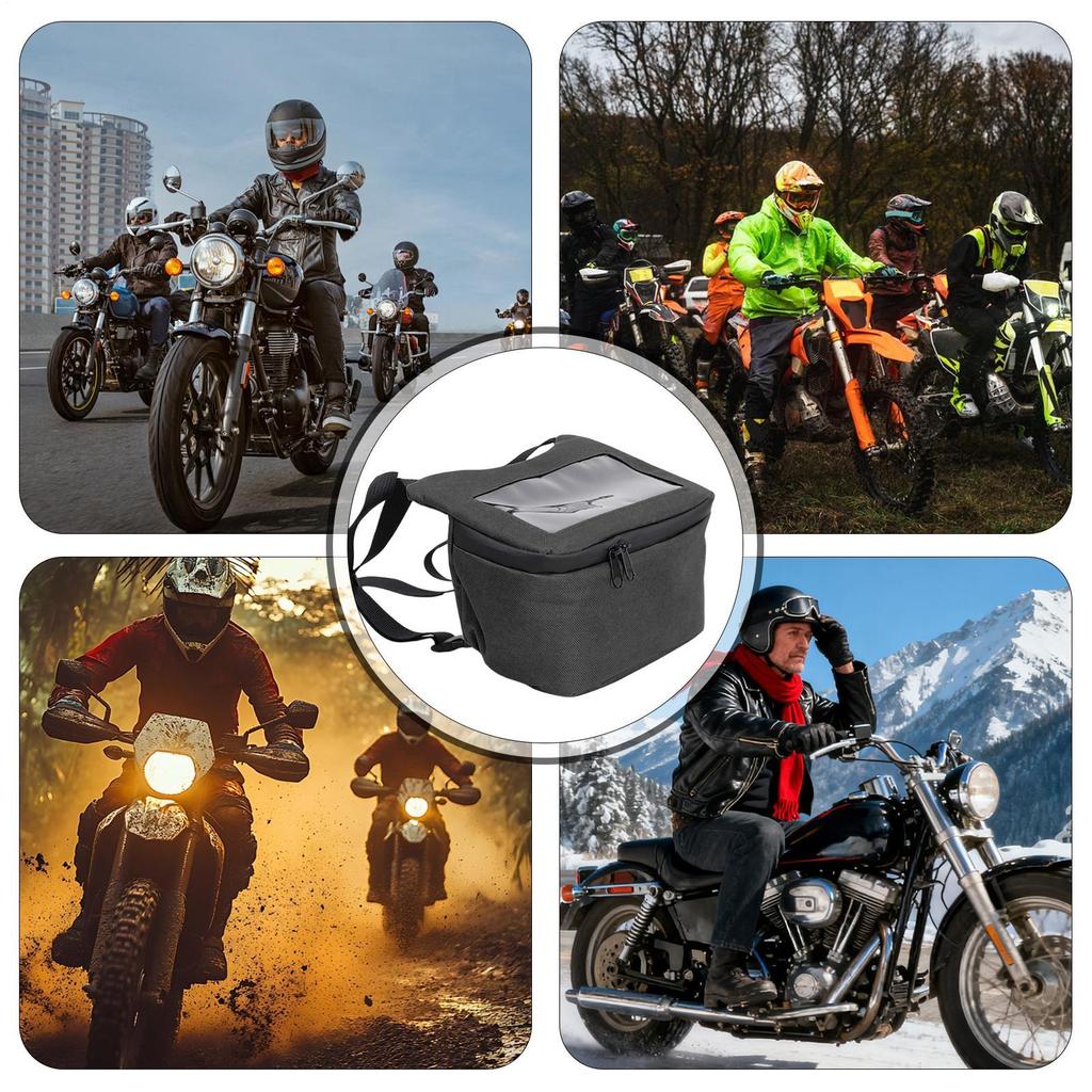 Motorcycle Tool Bag Waterproof Front Pouch Touchscreen Window Motorcycle Pouch For Motorbike Scooter Key Wallet Phone Commuting