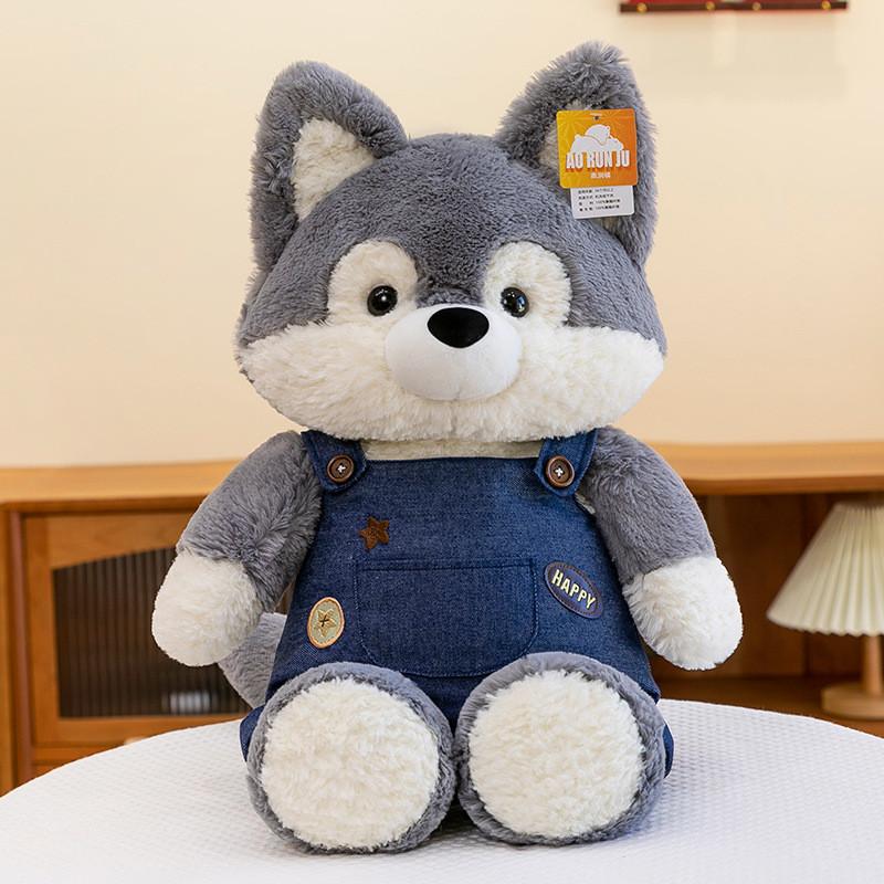 

Series Forest Fox Wolf Plush Toy Cartoon Stuffed Doll Room Sofa Decoration Gift Wolf Dressed,36cm/14.17in