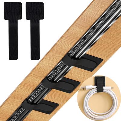 50pcs Hook and Loop Cable Adhesive Cable Reusable Wire Organizer for Adjustable Cable Strap Home Office Essentials Under-Desk Organizer, Ties, Cords,