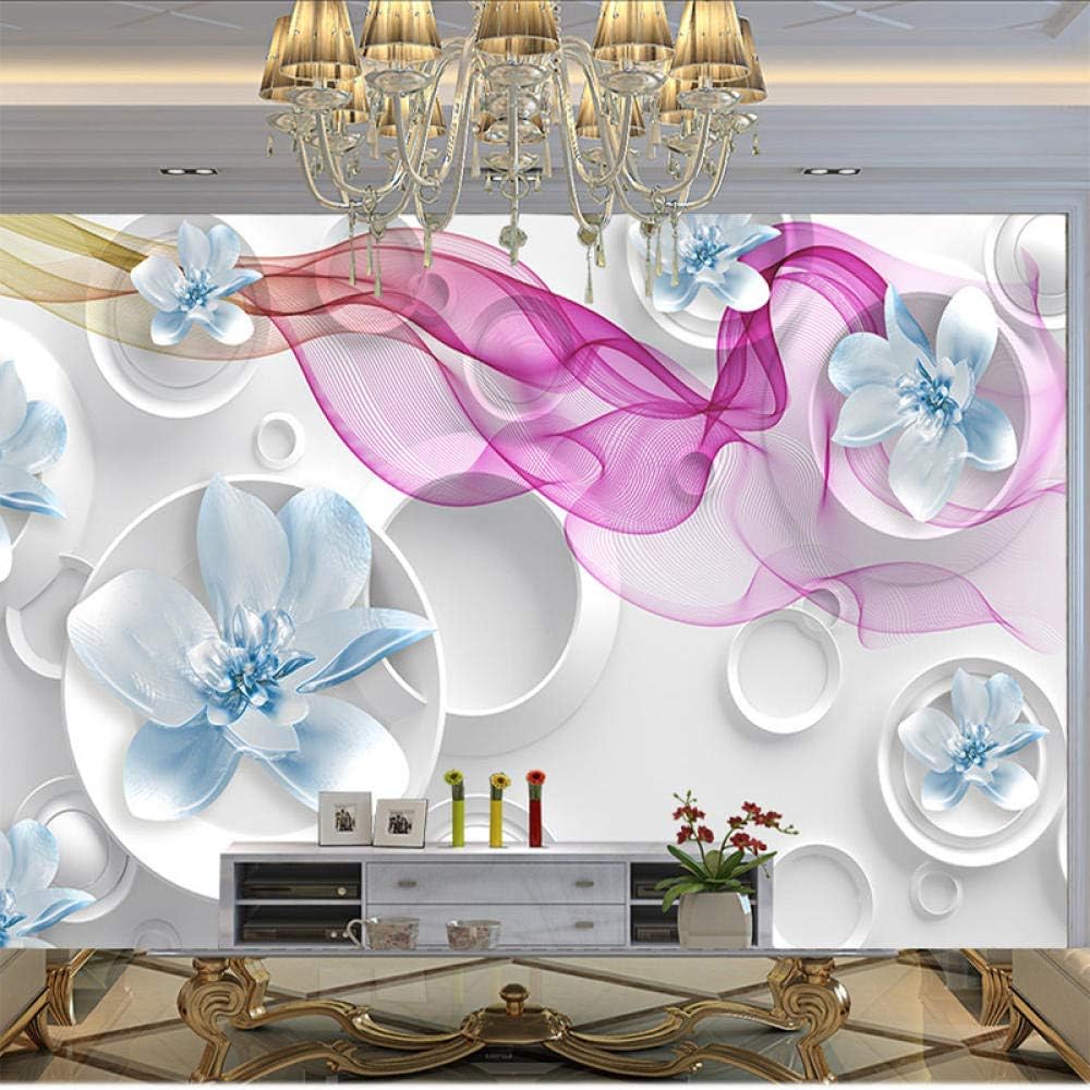 Moderne Wandmalerei Europäische Stereoskopische Runde Traum Blume Juwelen Tapete Wohnzimmer Hintergrund Tapete