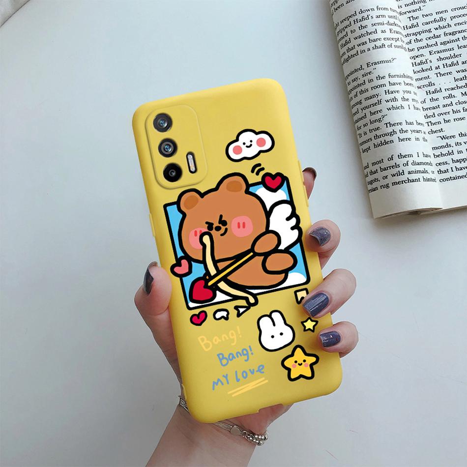 For Realme GT 5G Case RMX2202 Silicone Soft Lovely Cartoon Flower Phone Case For Realme GT 5G Cover Funda For RealmeGT 5G Coque