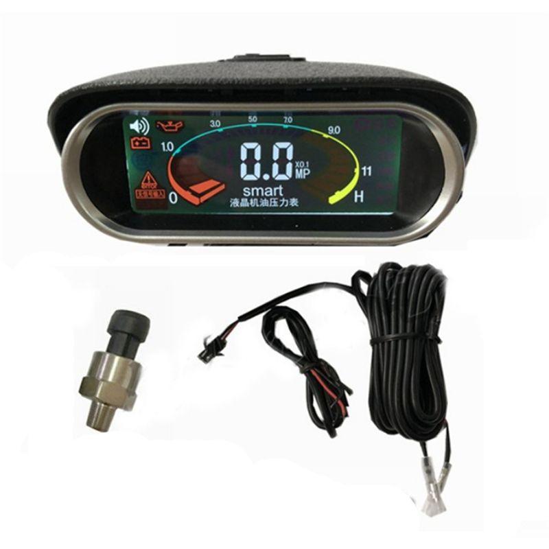 Prominent LCD 12V-24V Excavator Truck Car Engine Oil Pressure Gauge 1/8NPT Oil Pressure Sensor Digital Fuel Pressure Meter