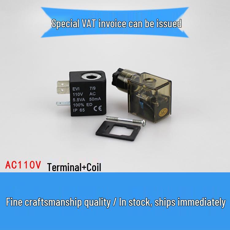 Pneumatic Solenoid Valve 4V210, DC24V/AC220V/12V/36V/110V, with Terminal Plastic Housing