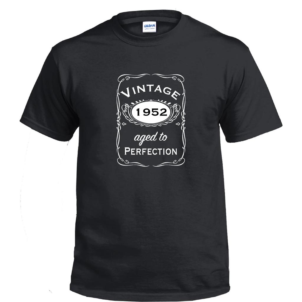 Vintage Aged To Perfection 1952 50s Birthday Gift Whiskey Gift Cotton T-Shirt