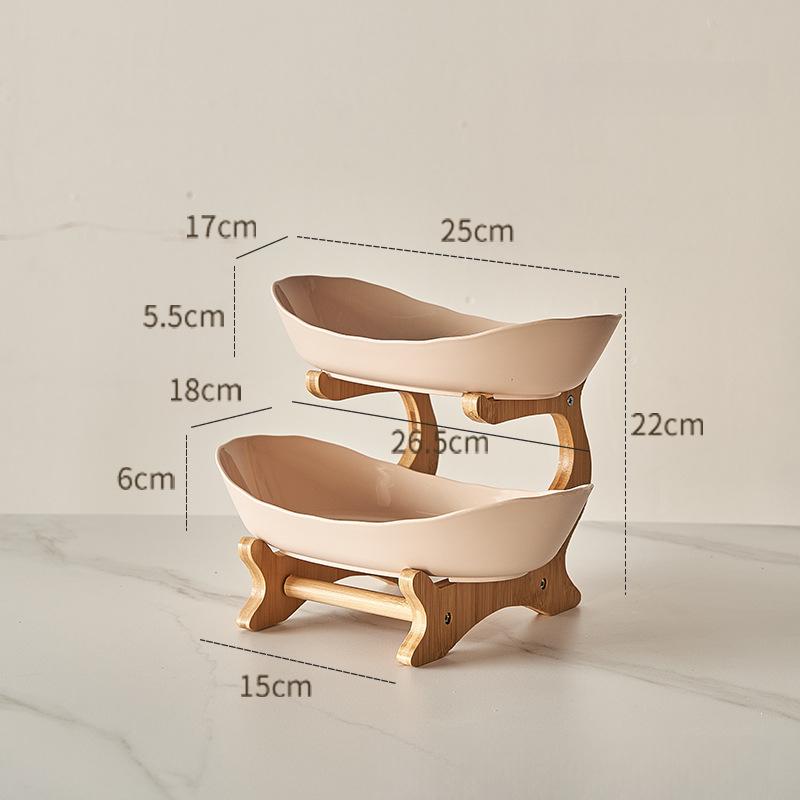 A Set of Creative Two-Layer/Three-Layer Plastic Kitchen Fruit Basket, Large-Capacity Layered, European-Style