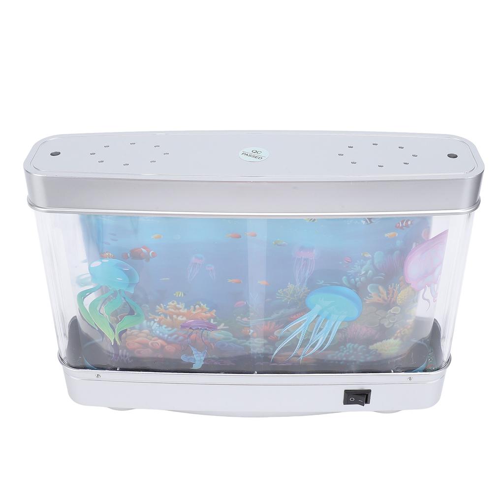 Fake Fish Tank Lamp with Moving Fish LED White Light USB 5V Plug In Artificial Aquarium Lamp for Desktop Bedroom