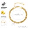 4/6mm Width Gold Plated Mesh Strap Chain Anklet for Women Stainless Steel Adjustable Ankle Bracelet Waterproof Simple Jewelry