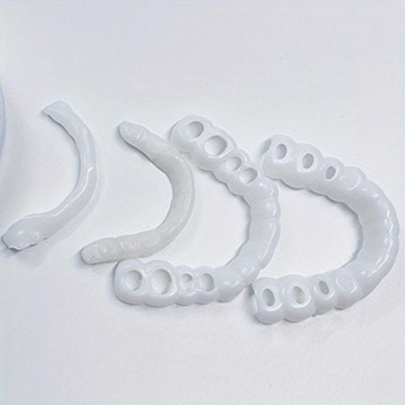 2pcs Upper and Lower Dentures with Storage Box and Clips, Comfortable Porcelain Restorations Suitable for Both Men and Women