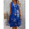 Summer Sleeveless Dress Women Fashionable Colorful Flowers 3d Print Beach Vacation Mini Dresses Comfortable Plus Size 8XL Soft Breathable Vest Dress