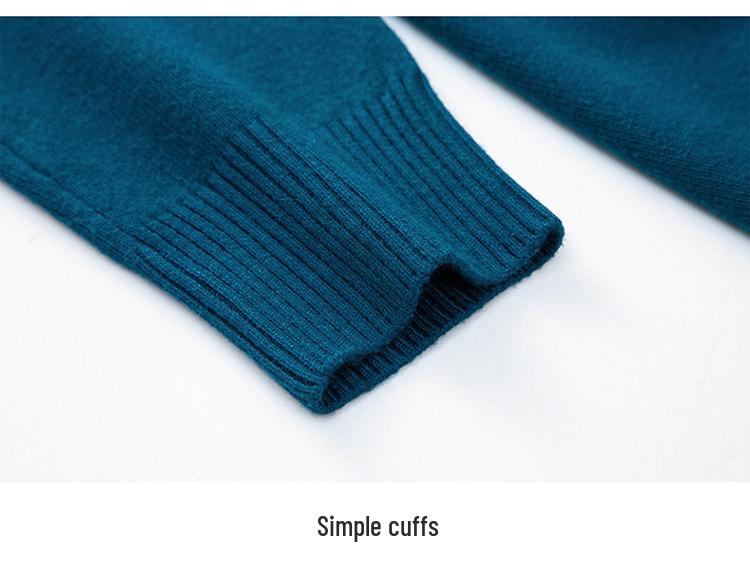 Men's High Neck Knit Sweater - Warm Solid Color Pullover for Middle-aged and Young Men