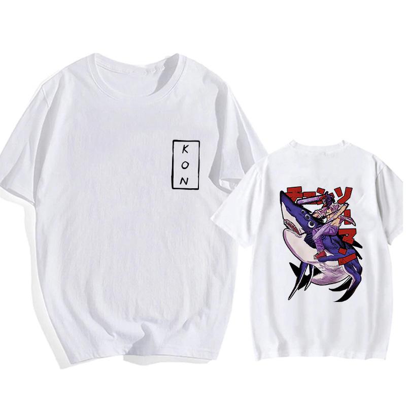 

Anime Chainsaw Man T-shirt Pochita Cartoon Harajuku Wrangler Pattern Men s T-shirt Casual Manga T-shirt 5XL
