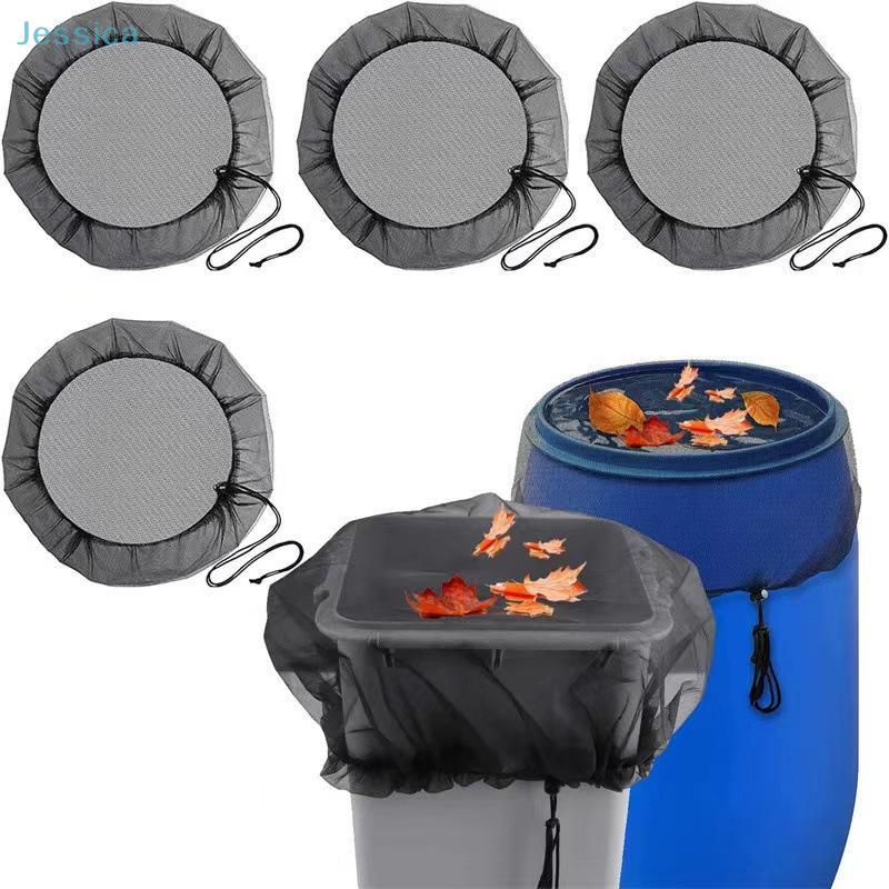 Rain Barrel Mesh Coverwater Collection Buckets Net Rain Barrelnetting Cover With Adjustable Drawstring