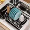 Flexible Expandable Over Sink Dish Drainer With Two Layers And Storage For Fast Drying