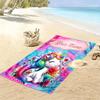 Custom NameUnicorn Fantasy Art Beach Towel Soft Microfiber Summer Towel Quick Dry Absorbent Towel for Beach Swimming Pool Travel