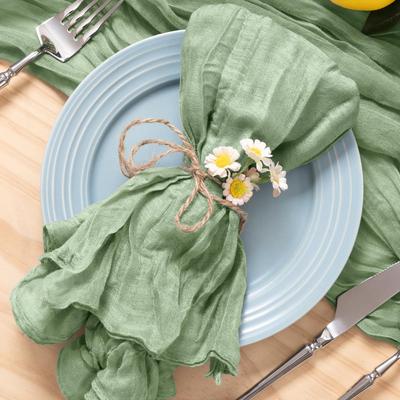 Lot de 18 serviettes en étamine pour dîner de Thanksgiving, serviettes en gaze de coton bohème, 50,8 x 50,8 cm, pour mariage, fête prénatale, décoration de table d'automne