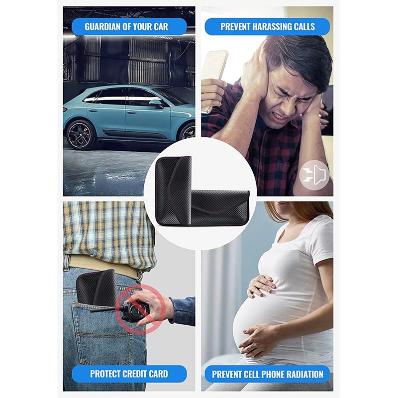 Pouzdro na blokování signálu od auta, Faradayova brašna, ochranné pouzdro, blokování signálu, pouzdro na RF signál, bezpečnostní zámek na klíče od auta