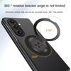 Busine Rotatable Metal Holder Magnetic Attachment Ring Phone Case for Samsung Galaxy Z Fold 7 6 5 4 3 Shockproof Protect Cover