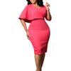 Women's New Temperament Tongle Solid Color Hip-wrapped Professional Pencil Skirt African Dress