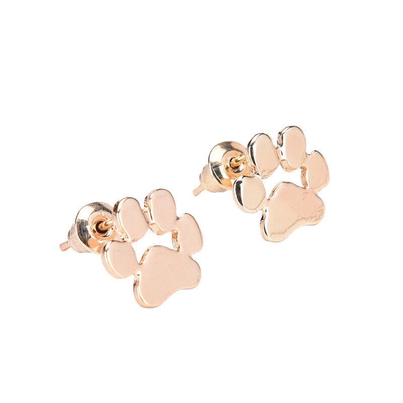 Fashion Dog And Cat Paw Prints Earrings For Children And Pet Lovers In Gold Silver And Rose Gold Finish