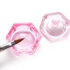 Pink  Glass Dappen Dish Acrylic Powder Liquid Holder Container Geometric Nail Lid Cup Bowl Manicure Accessories