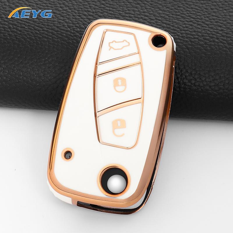 

Чехол для ключа-пульта автомобиля из ТПУ для Fiat 500 Panda Stilo Punto Doblo Grande Bravo 500 Ducato Микроавтобус Аксессуары-брелок белого золота