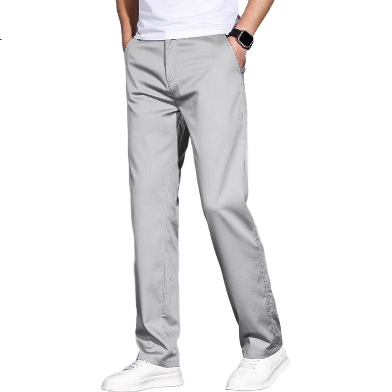 ROMON Tencel Casual Pants for Men, 2025 Summer New Lightweight Business Thin Dress Pants, Straight Loose Men's Ice Silk Trousers