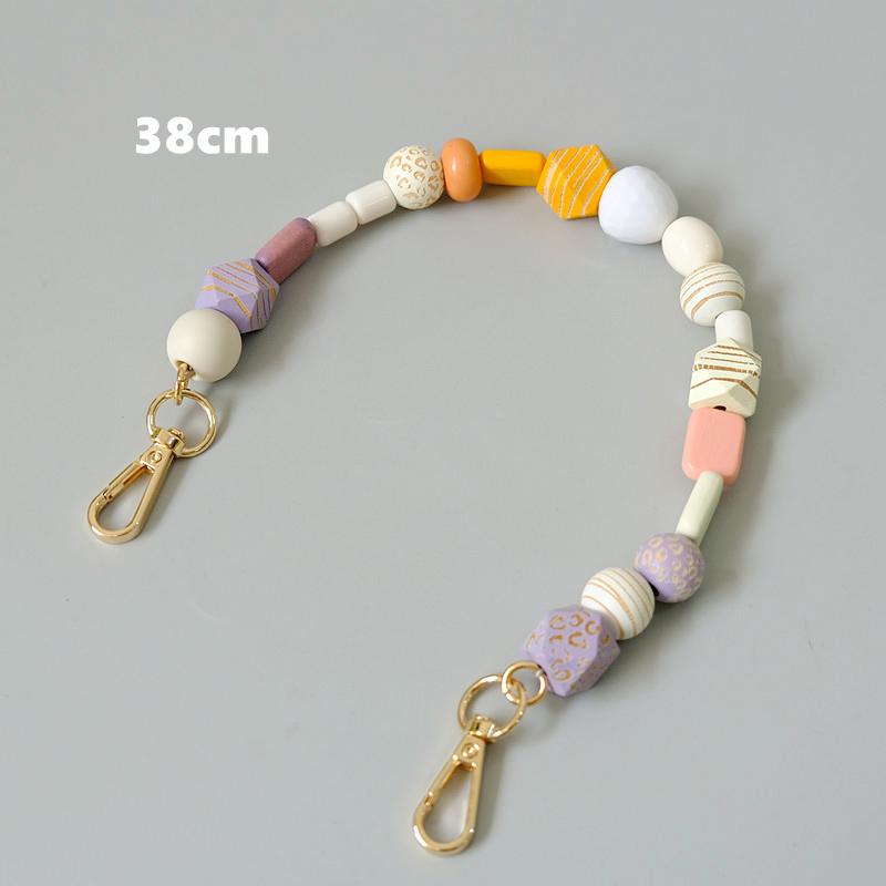 Nowa torebka damska akcesoria kolorowe drewniane koraliki z żywicy część ręcznie wykonana opaska na nadgarstek etui na telefon pasek kobiety wymiana torby łańcuszek z uchwytem