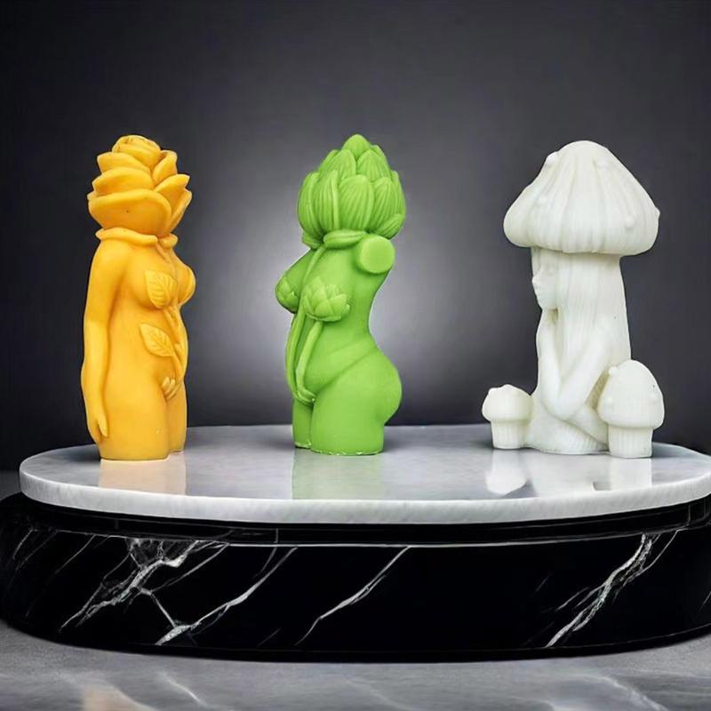 Rose Mushroom Body Silicones Mould Human Body Candle Molds Casting Mould Ornament Molds Craft Supplies Epoxy Resin Molds