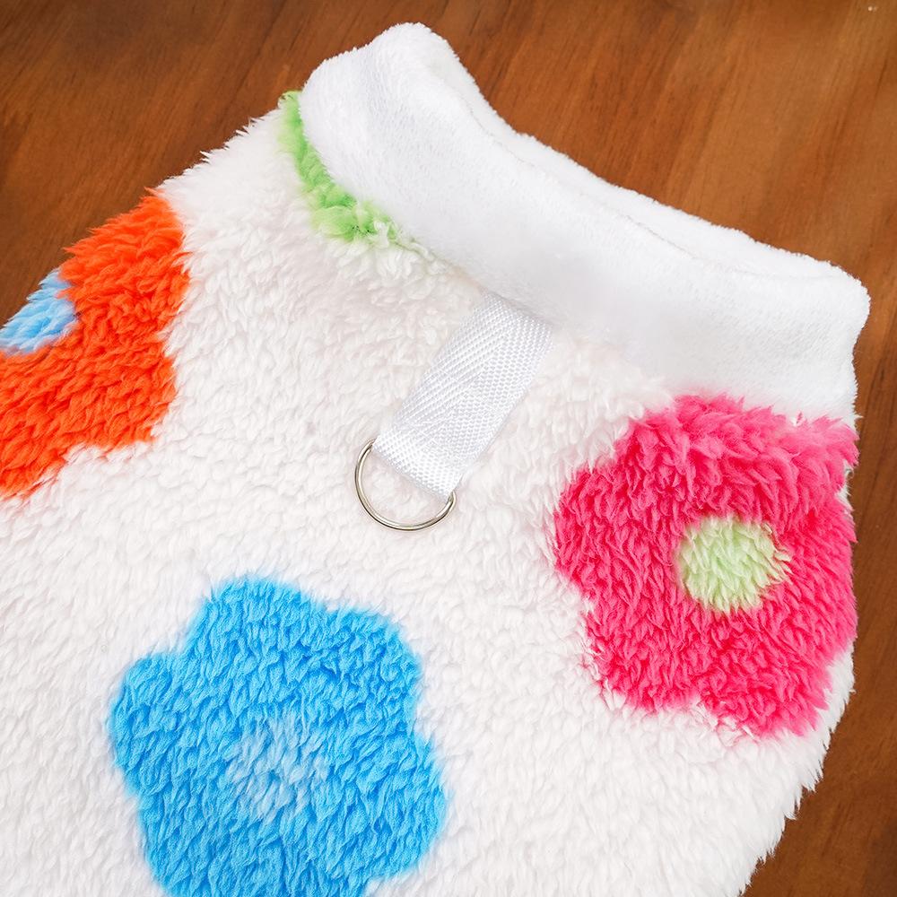 Pet Winter Warm Vest Puppy Clothes for Small Medium Large Dog Soft Golden Retriever Vest With Flower Clothing Pet Suppllies