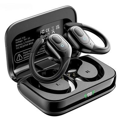 Bluetooth Kopfhörer Kabellose Ohrhörer 5.3 Sport-Ohrhörer 75H Spielzeit IPX7 Wasserdicht LED Power-Anzeige Over-Ear-Ohrhörer Tiefer Bass